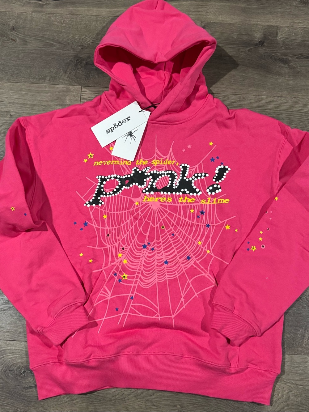 Spider Hot Pink Zip-Up Sweater with Web Graphic